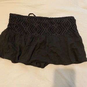 Black swim cover-up skirt